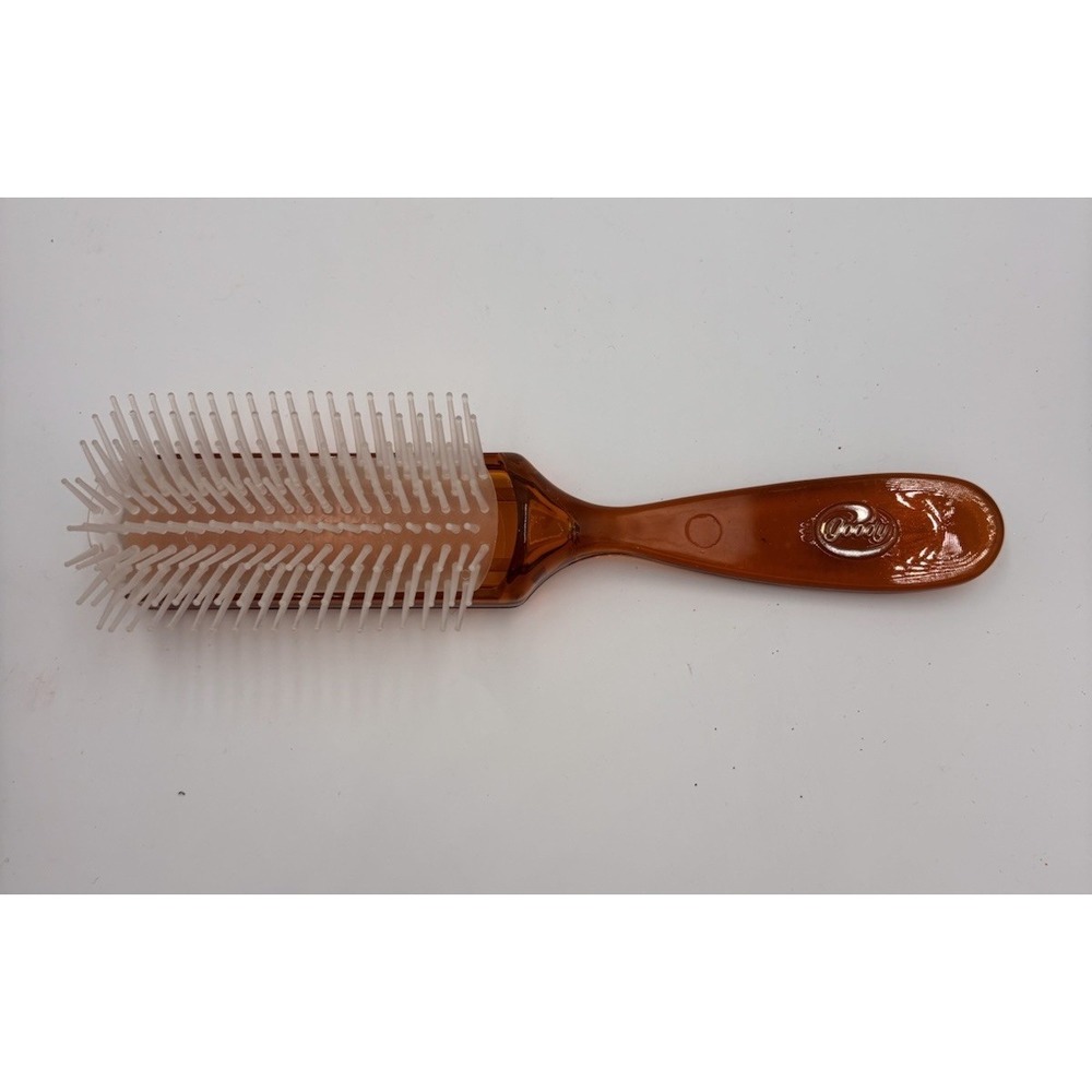 VTG‎ Goody Brush Tips Stiff Bristle Detangler Brush Brown Translucent EUC